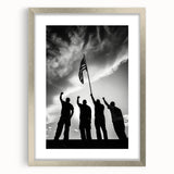 Patriotic Silhouettes & USA Flag - Independence Day Wall Art