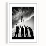 Patriotic Silhouettes & USA Flag - Independence Day Wall Art