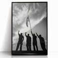 Patriotic Silhouettes & USA Flag - Independence Day Wall Art