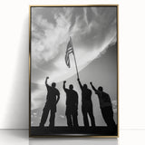 Patriotic Silhouettes & USA Flag - Independence Day Wall Art