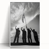 Patriotic Silhouettes & USA Flag - Independence Day Wall Art