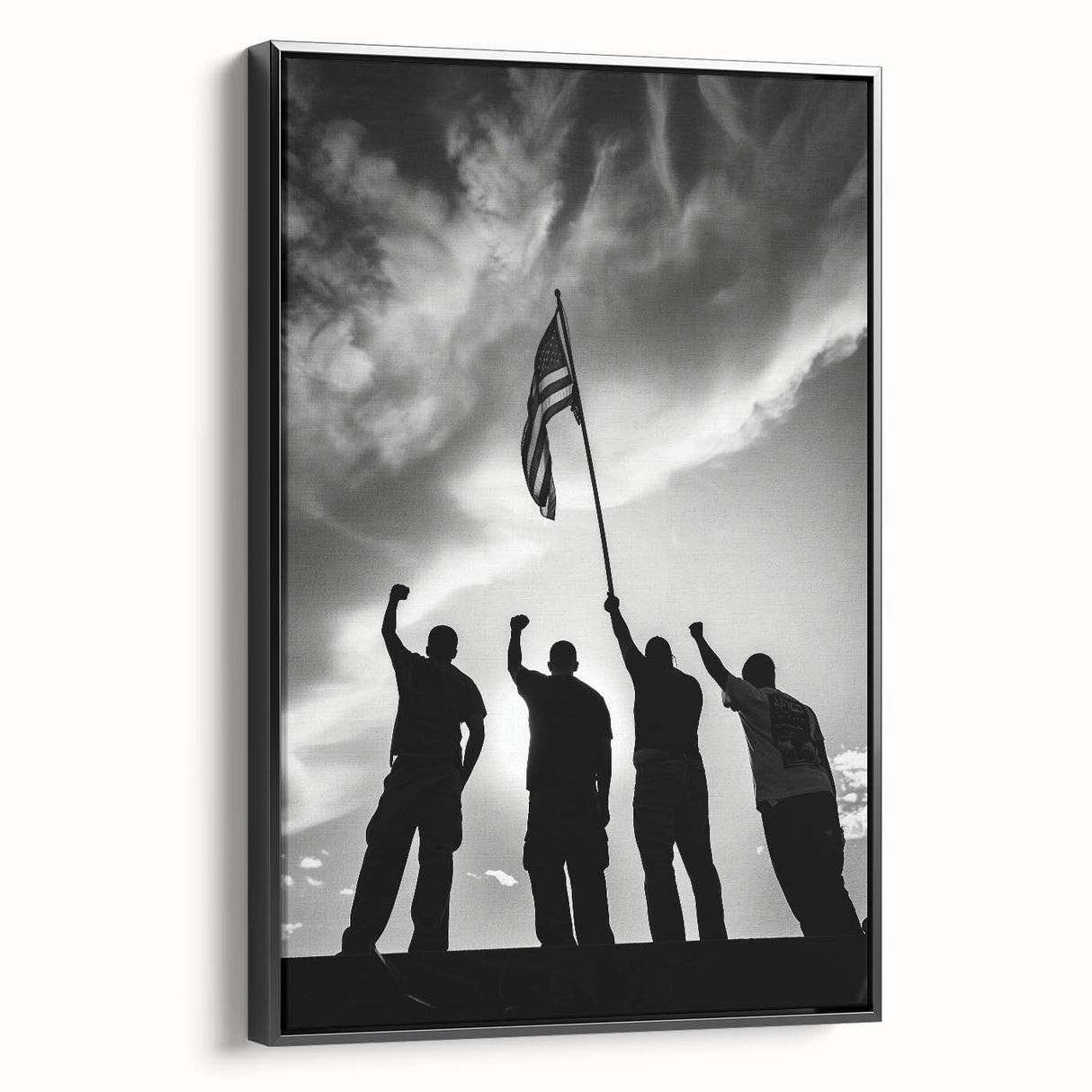 Patriotic Silhouettes & USA Flag - Independence Day Wall Art