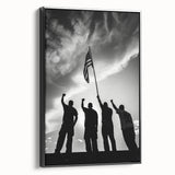 Patriotic Silhouettes & USA Flag - Independence Day Wall Art