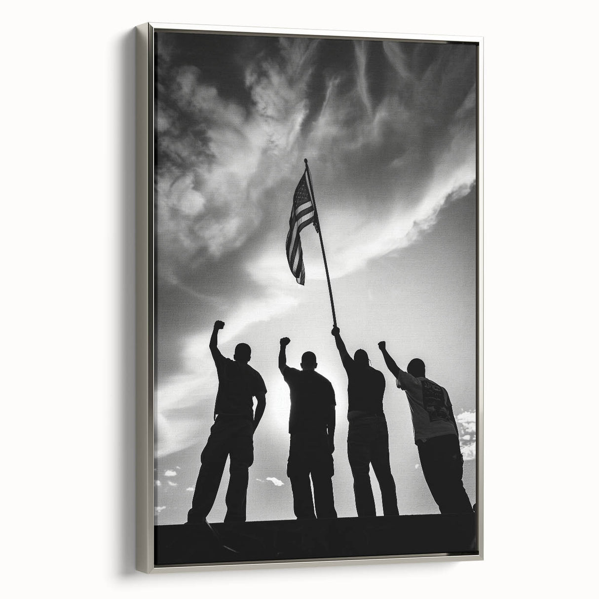 Patriotic Silhouettes & USA Flag - Independence Day Wall Art