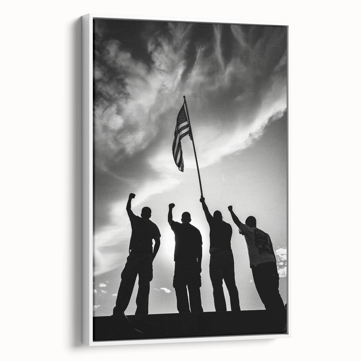 Patriotic Silhouettes & USA Flag - Independence Day Wall Art