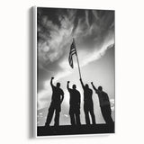 Patriotic Silhouettes & USA Flag - Independence Day Wall Art