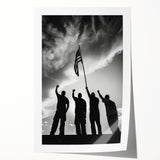 Patriotic Silhouettes & USA Flag - Independence Day Wall Art