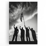 Patriotic Silhouettes & USA Flag - Independence Day Wall Art
