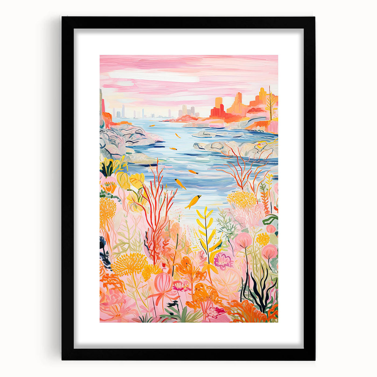 Rolled Paper Art Prints for Kids – Ocean Landscape Wall Decor