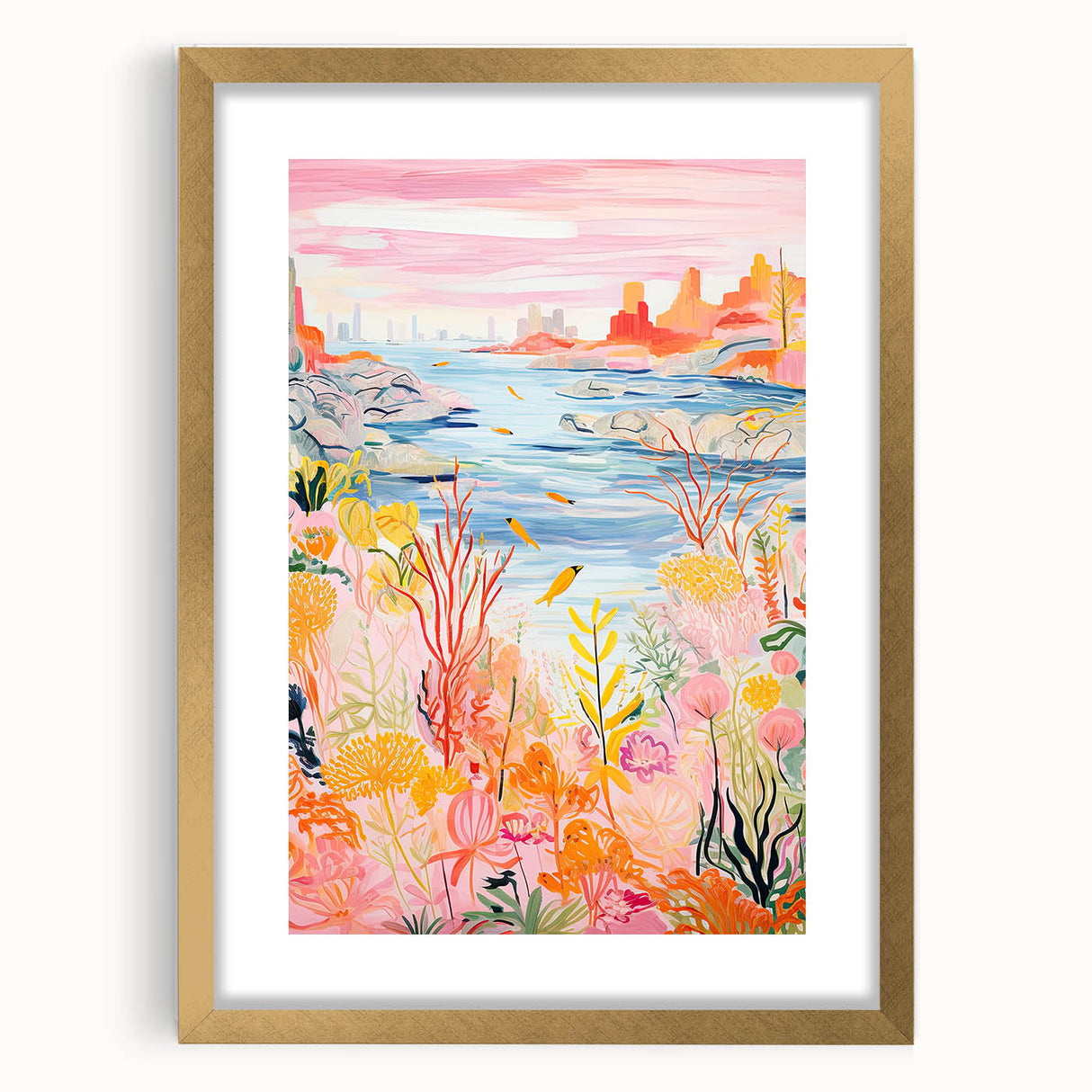Rolled Paper Art Prints for Kids – Ocean Landscape Wall Decor