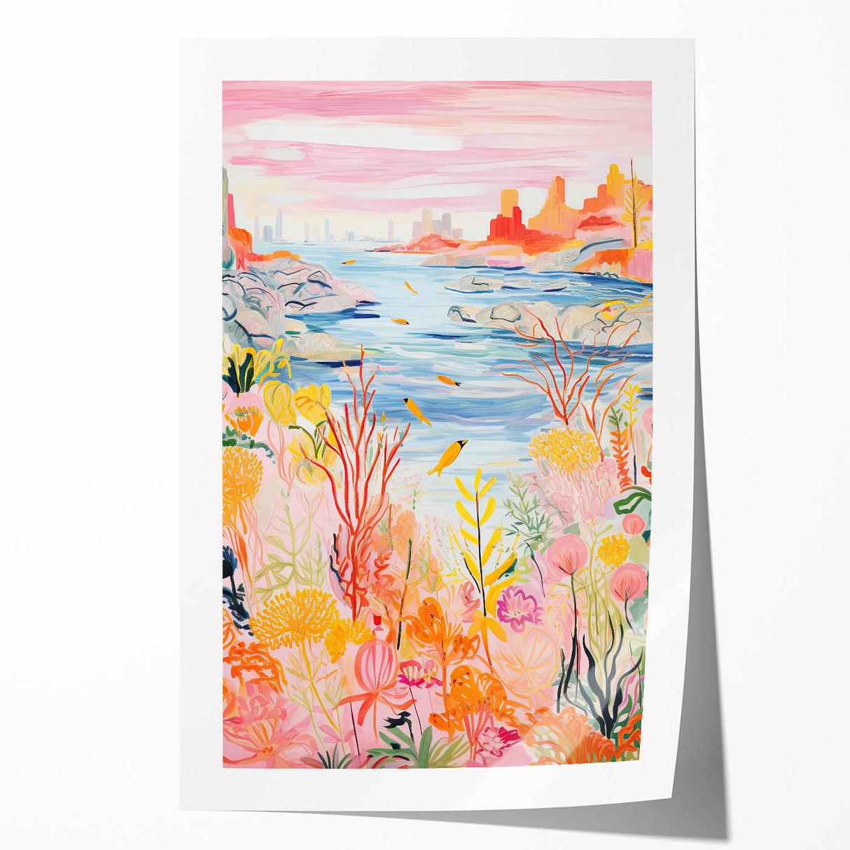 Rolled Paper Art Prints for Kids – Ocean Landscape Wall Decor