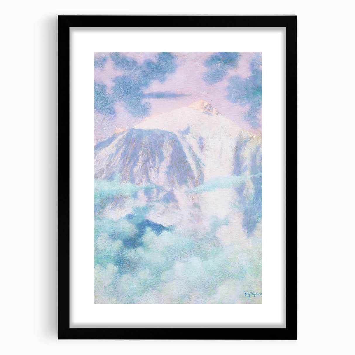 Dreamy Pastel Mountain Landscape - Soft Modern Art Print for Tranquil Decor