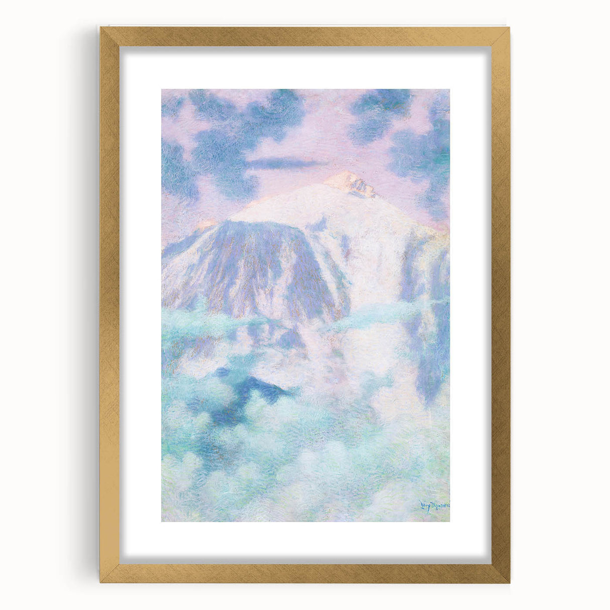Dreamy Pastel Mountain Landscape - Soft Modern Art Print for Tranquil Decor