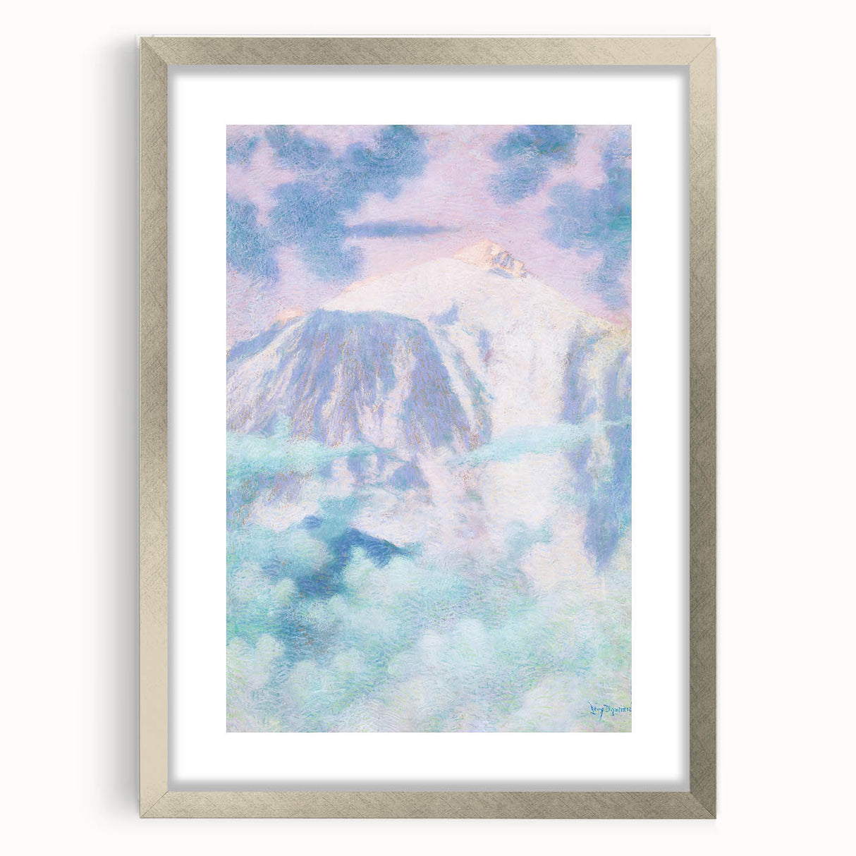 Dreamy Pastel Mountain Landscape - Soft Modern Art Print for Tranquil Decor