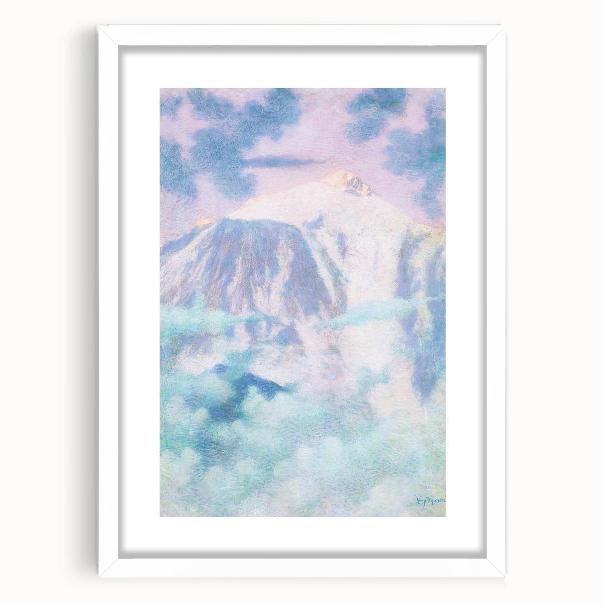 Dreamy Pastel Mountain Landscape - Soft Modern Art Print for Tranquil Decor