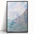 Dreamy Pastel Mountain Landscape - Soft Modern Art Print for Tranquil Decor