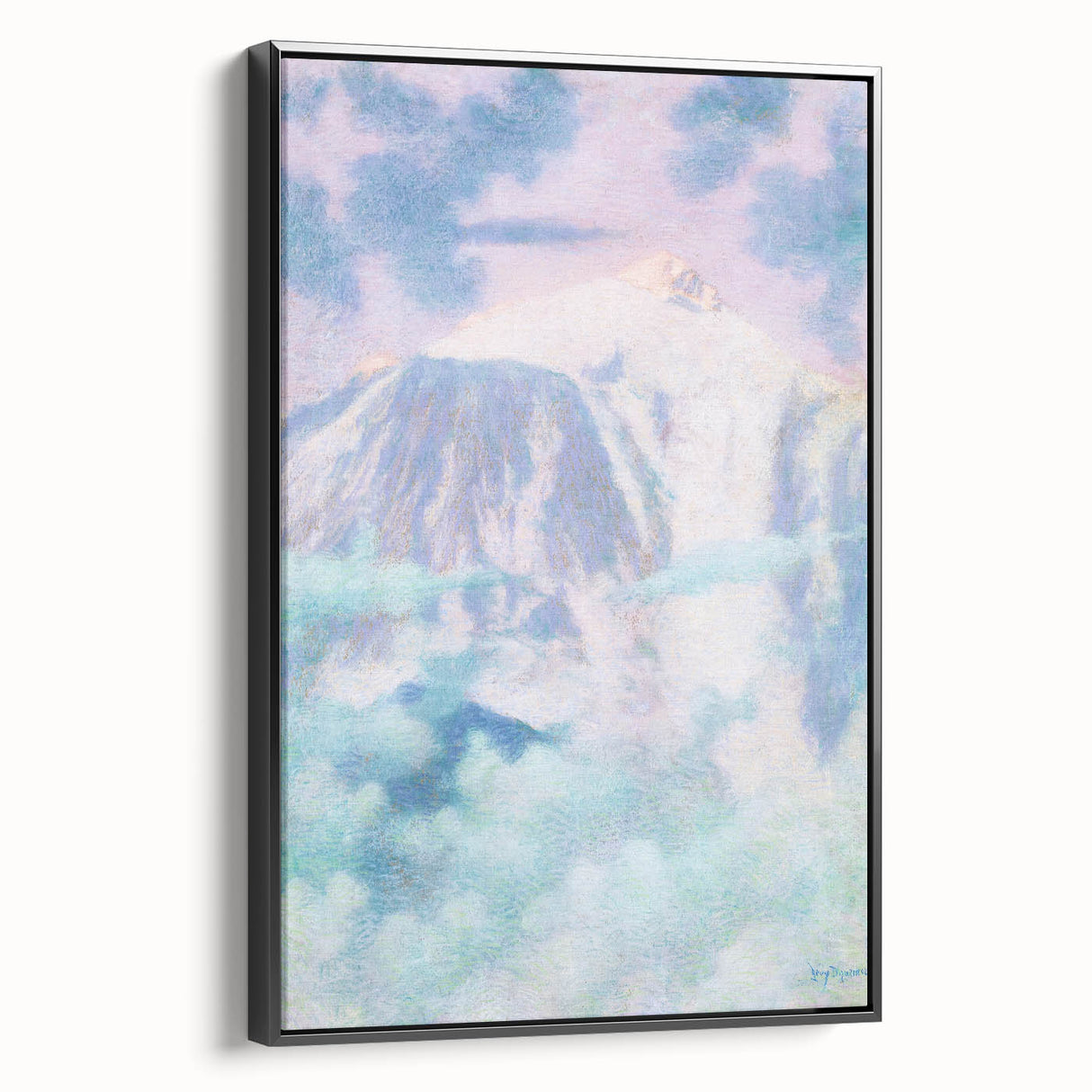 Dreamy Pastel Mountain Landscape - Soft Modern Art Print for Tranquil Decor