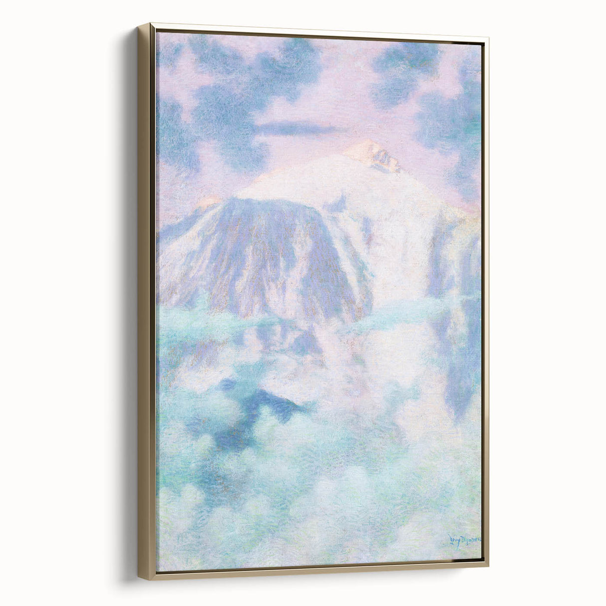 Dreamy Pastel Mountain Landscape - Soft Modern Art Print for Tranquil Decor