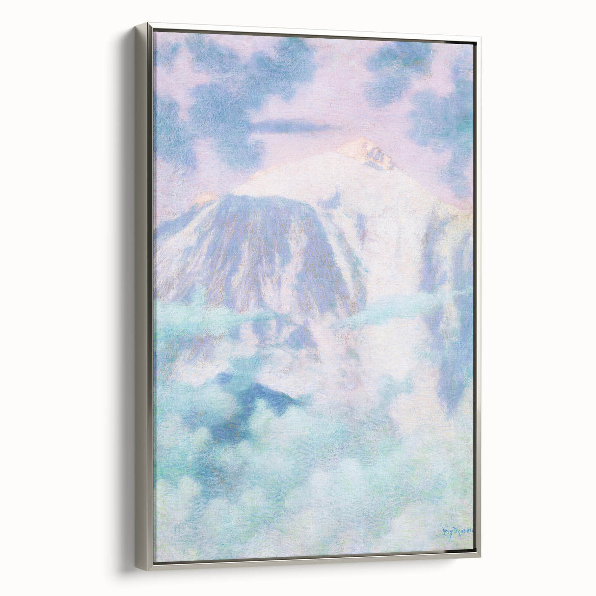 Dreamy Pastel Mountain Landscape - Soft Modern Art Print for Tranquil Decor