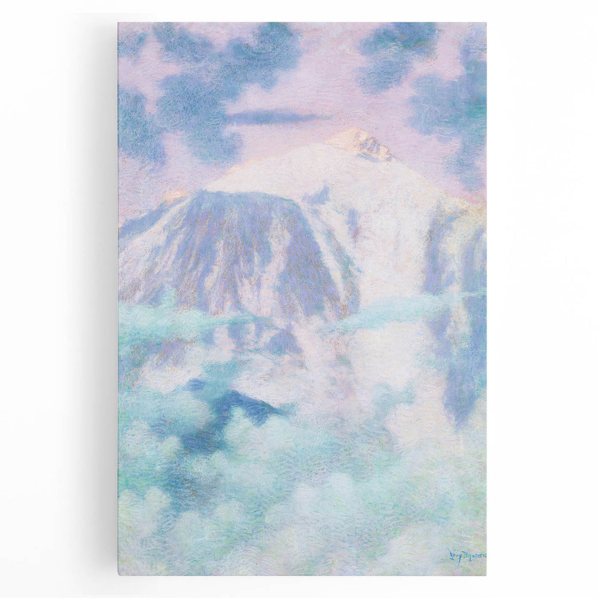 Dreamy Pastel Mountain Landscape - Soft Modern Art Print for Tranquil Decor