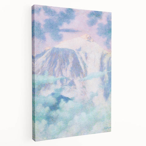 Dreamy Pastel Mountain Landscape - Soft Modern Art Print for Tranquil Decor