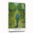 Impressionist-style acrylic glass wall art depicting a vibrant, multicolored landscape, ideal for dining room decor.