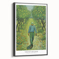 Black and white impressionist landscape painting on framed canvas, ideal for bedroom wall decor.