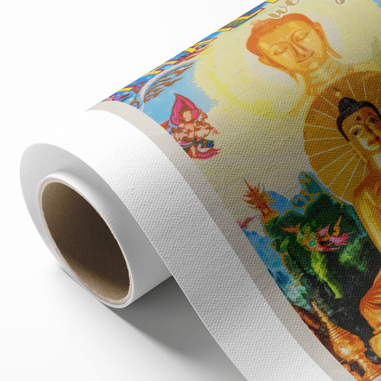 Bangkok Thailand Retro Travel Poster | Buddha Temple Welcome Art