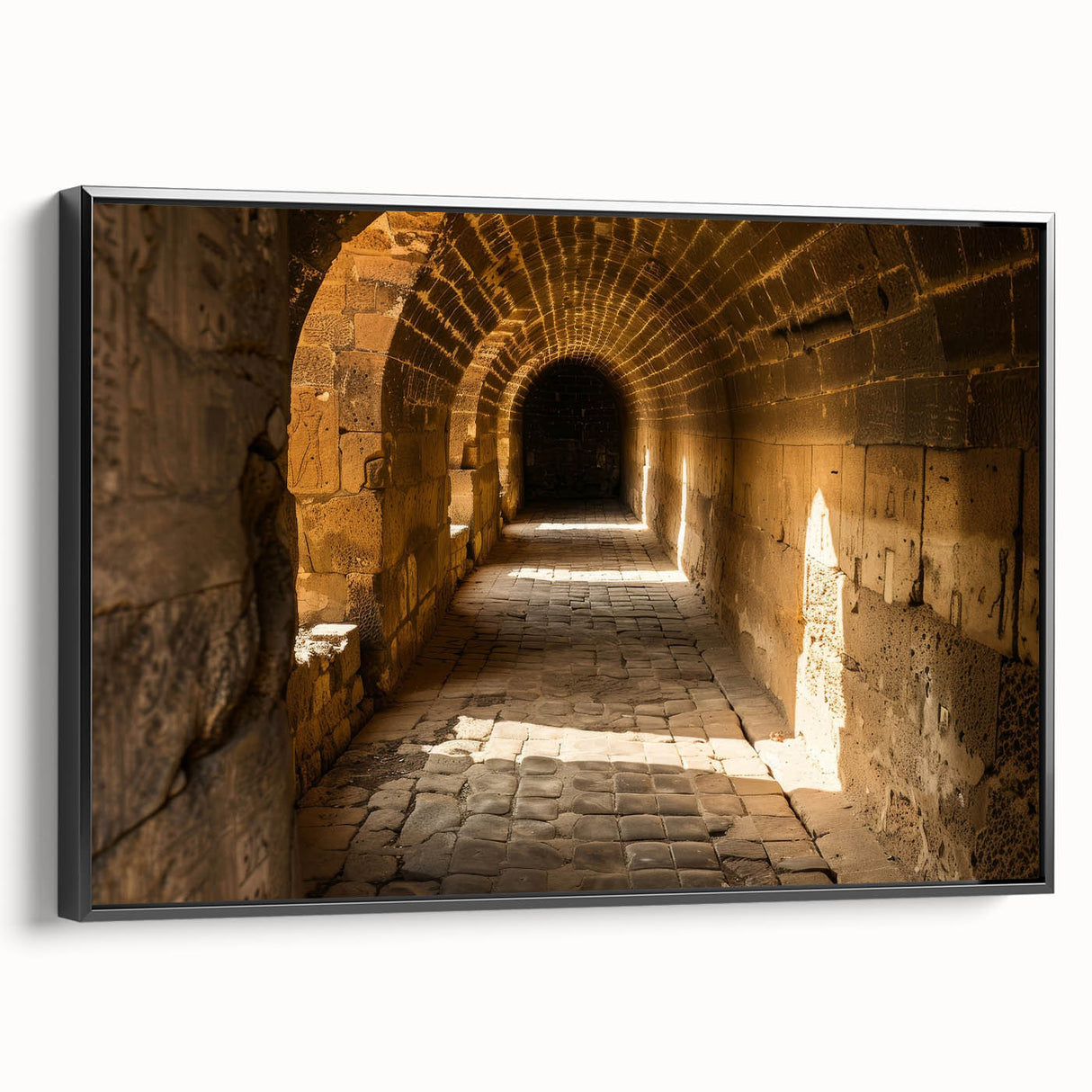 Black and white landscape art painting of Ethiopian scenery on a framed canvas, suitable for bedroom wall decor.