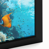 Extra large framed canvas featuring a textured, colorful African scenery, ideal for living room decor.