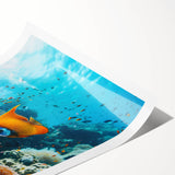 Extra large wall art featuring line art flowers in soft pastel shades on a rolled canvas.