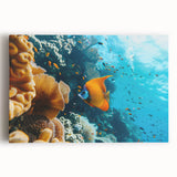 Large black and white stretched canvas featuring a scenic Mauritius landscape, ideal for kitchen wall art.