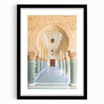 Extra large colorful abstract art print of a Moroccan landscape in vibrant hues on a textured canvas.