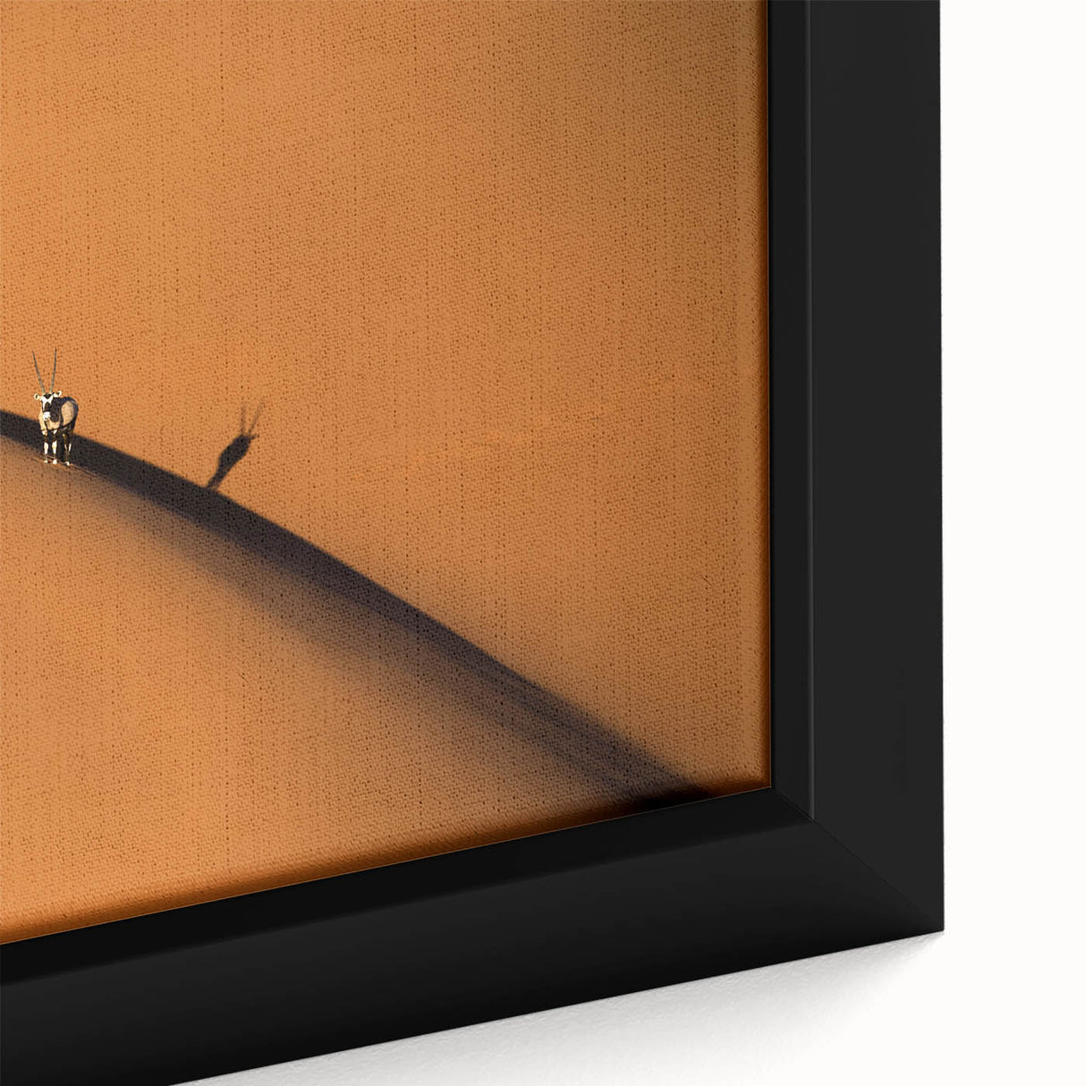 Extra large framed canvas of a textured African scenery in black with colorful accents, ideal for living room decor.