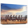 Acrylic glass print of a Tanzanian landscape in earthy tones, ideal for bedroom or dining room decor.