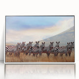 Acrylic print of a Tanzanian scenery in art deco style, featuring muted earth tones, ideal for modern art wall decor.