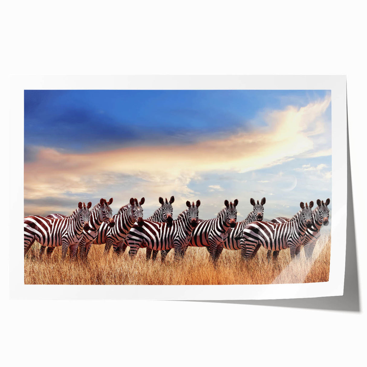 Extra large rolled print of Tanzanian scenery with vibrant green and earthy tones, suitable for dining room wall art.