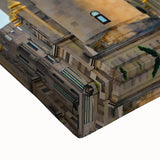 Black and white landscape art painting of an Azerbaijani scenery on stretched canvas, ideal for bedroom wall art.