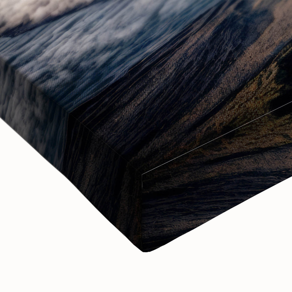 Large art of an Indonesian landscape in black and white on stretched canvas, suitable for bedroom wall decor.