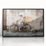 Large abstract wall art depicting a vibrant Malaysian landscape on a black framed acrylic.