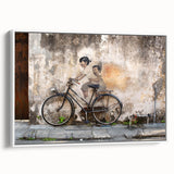 Vintage poster art of a Malaysian landscape in vibrant colors on a large framed canvas, ideal for living room decor.