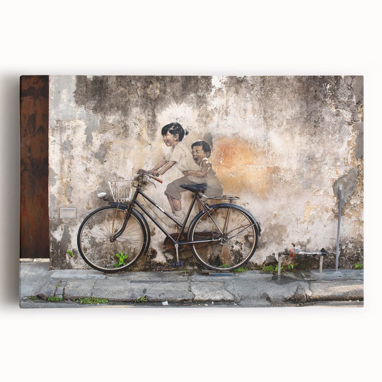 Black and white photograph of a Malaysian landscape on large stretched canvas, suitable for kitchen wall art.