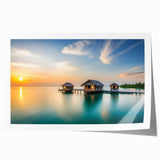 Extra large rolled print of Maldives scenery with vibrant blues and greens.