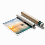 Extra large rolled print featuring a serene Maldivian landscape with vibrant blues and greens.