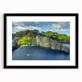 Extra large abstract art print featuring a colorful, textured Philippine scenery on a framed black mat.