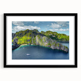 Extra large abstract art print featuring a colorful, textured Philippine scenery on a framed black mat.