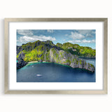 Textured abstract art print of a serene Philippine landscape in muted earth tones, framed in silver, ideal for bedroom art.