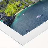 Art deco poster featuring a serene Philippine landscape in muted earth tones on rolled canvas.