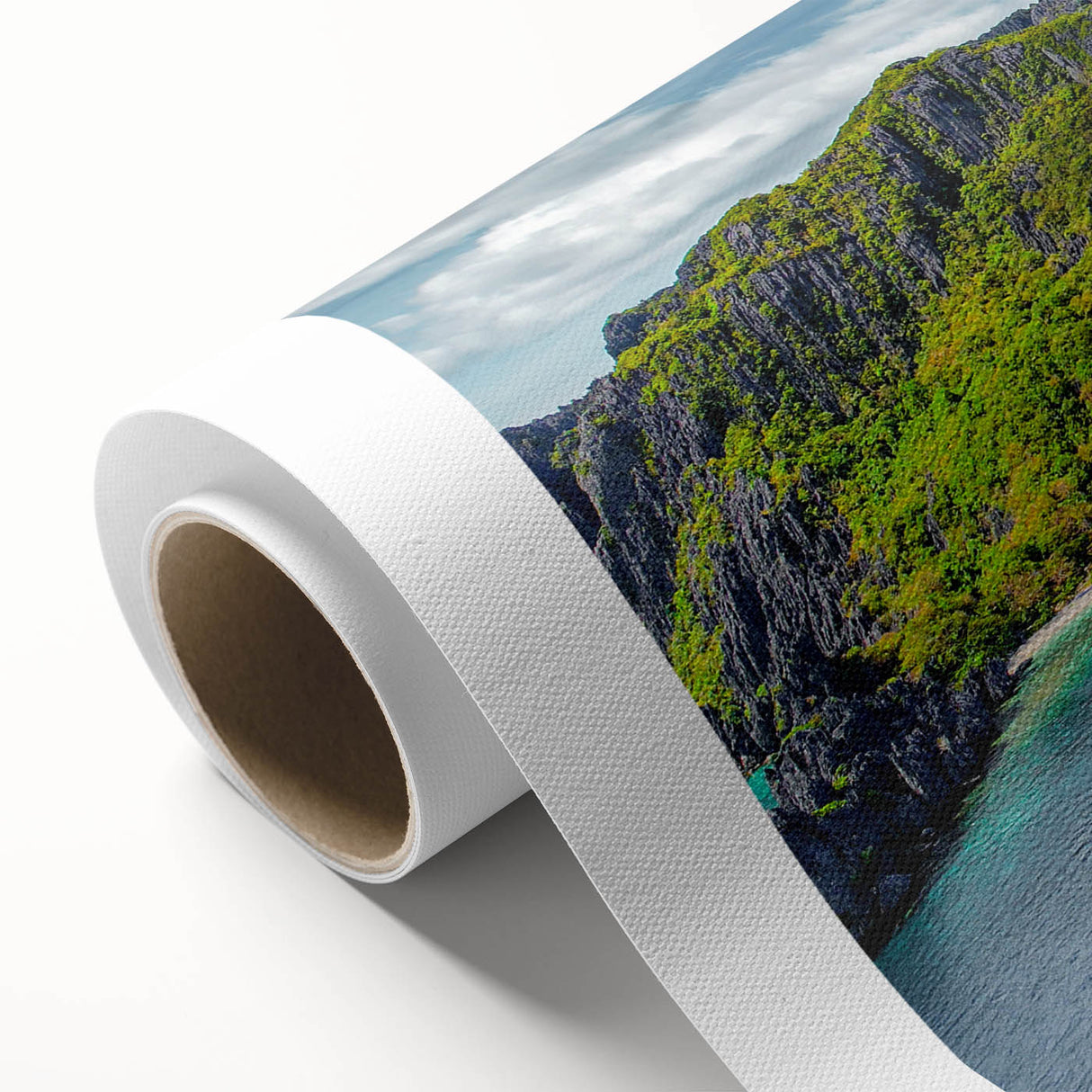 Art Deco style poster of a serene Philippine landscape on rolled canvas, suitable as nursery wall art or dining room decor.