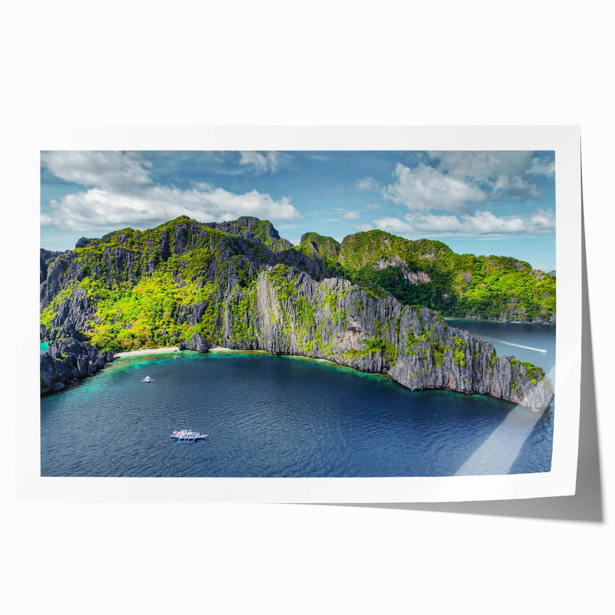 Extra large rolled print of a Philippine landscape with lush greenery and floral elements, suitable for art wall dining room.